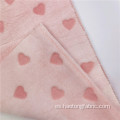 Tela de franela de punto de poliéster de flor de corte rosa elegante